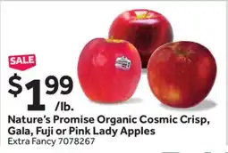 Stop&Shop Nature's Promise Organic Cosmic Crisp, Gala, Fuji or Pink Lady Apples offer