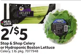 Stop&Shop Stop & Shop Celery or Hydroponic Boston Lettuce offer