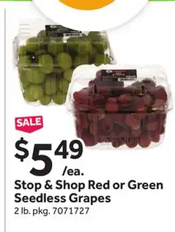 Stop&Shop Stop & Shop Red or Green Seedless Grapes offer