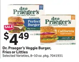 Stop&Shop Dr. Praeger's Veggie Burger, Fries or Littles offer