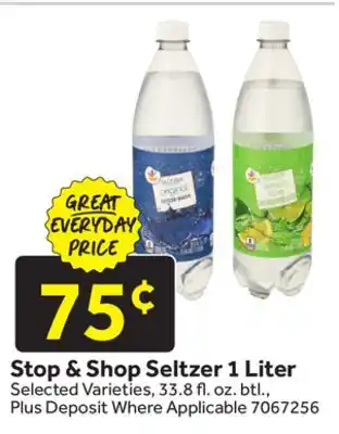 Stop&Shop Stop & Shop Seltzer 1 Liter offer