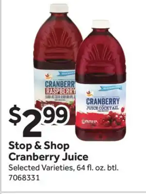 Stop&Shop Stop & Shop Cranberry Juice offer