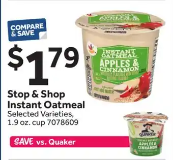 Stop&Shop Stop & Shop Instant Oatmeal offer