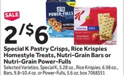 Stop&Shop Special K Pastry Crisps, Rice Krispies Homestyle Treats, Nutri-Grain Bars or Nutri-Grain Power-Fulls offer