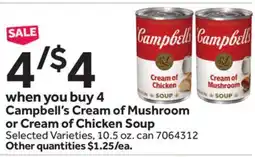 Stop&Shop Campbell's Cream of Mushroom or Cream of Chicken Soup offer