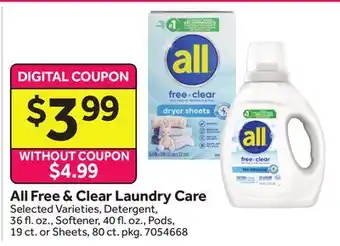 Stop&Shop All Free & Clear Laundry Care offer