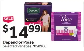 Stop&Shop Depend or Poise offer