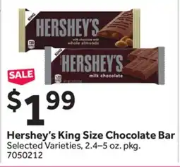 Stop&Shop Hershey's King Size Chocolate Bar offer