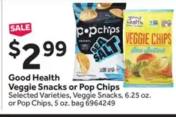 Stop&Shop Good Health Veggie Snacks or Pop Chips offer