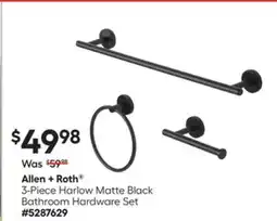 Lowe's Allen + Roth 3-Piece Harlow Matte Black Bathroom Hardware Set offer