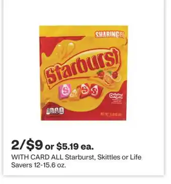 CVS Starburst, Skittles or Life Savers 12-15.6 oz offer