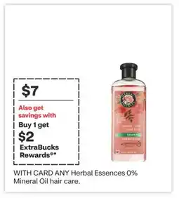 CVS ANY Herbal Essences 0% Mineral Oil hair care offer