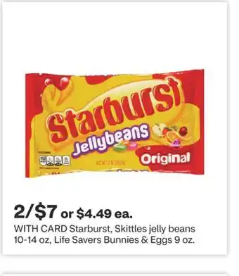 CVS Starburst, Skittles jelly beans 10-14 oz, Life Savers Bunnies & Eggs 9 oz offer