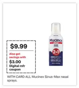 CVS ALL Mucinex Sinus-Max nasal sprays offer