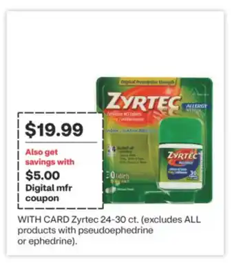 CVS Zyrtec 24-30 ct offer