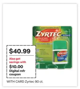 CVS Zyrtec 90 ct offer