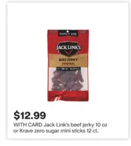 CVS Jack Link's beef jerky 10 oz or Krave zero sugar mini sticks 12 ct offer