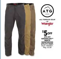 Blain's Farm & Fleet ATG BY WRANGLER MEN'S REINFORCED UTILITY PANT offer