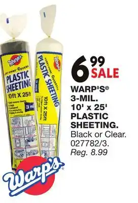 Blain's Farm & Fleet WARP'S 3-MIL. 10' x 25' PLASTIC SHEETING offer