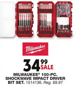 Blain's Farm & Fleet MILWAUKEE 100-PC. SHOCKWAVE IMPACT DRIVER BIT SET offer