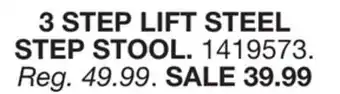 Blain's Farm & Fleet 3 STEP LIFT STEEL STEP STOOL offer