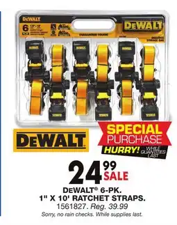 Blain's Farm & Fleet DEWALT 6-PK. 1 X 10' RATCHET STRAPS offer