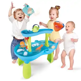 Walmart Sand and Water Table for Toddlers, Summer Outside Toys with 19PCS Accessory Set for Kids Boy Girls offer