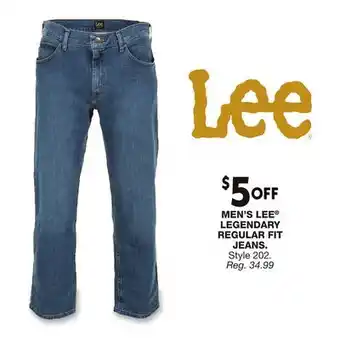 Blain's Farm & Fleet MEN'S LEE LEGENDARY REGULAR FIT JEANS offer