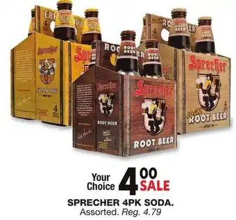 Blain's Farm & Fleet SPRECHER 4PK SODA offer