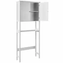 Walmart Costway Over The Toilet Storage Cabinet Double Door Bathroom Organizer Adjustable Shelf offer