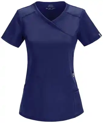 Walmart Infinity Cherokee Women Nurse Scrubs Top Mock Wrap with 2 Pockets - 2625A offer