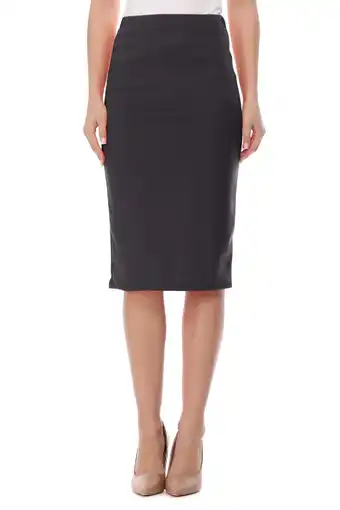 Walmart Moa Collection Women's Elastic High Waist Stretch Comfy Solid Midi Skirt S-3XL offer