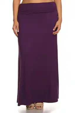 Walmart Women's Plus Size Trendy Style Solid Maxi Skirt offer