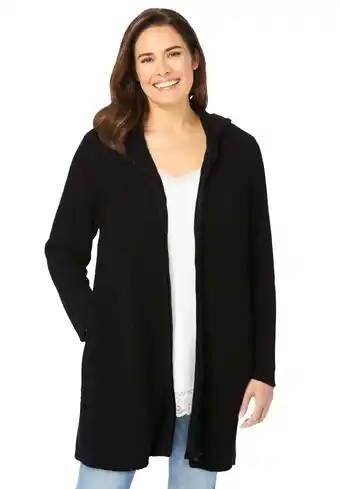 Walmart Woman Within Women's Plus Size Hoodie Shaker Cardigan offer