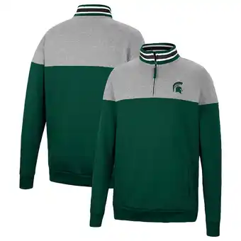 Walmart Men's Colosseum Green/Heather Gray Michigan State Spartans Be the Ball Quarter-Zip Top offer