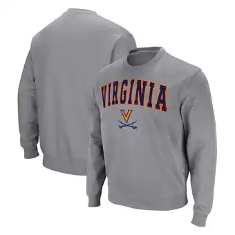 Walmart Men's Colosseum Heather Gray Virginia Cavaliers Arch & Logo Pullover Sweatshirt offer