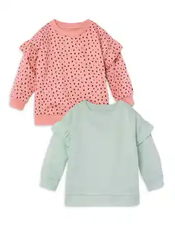 Walmart Little Star Organic Toddler Girl 2Pk Long Sleeve Pull Over Sweatshirt, Size 12M-5T offer