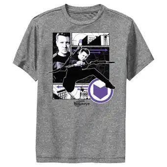 Walmart Boy's Marvel Hawkeye Graphic Panel Icon Performance Graphic Tee Charcoal Heather Medium offer