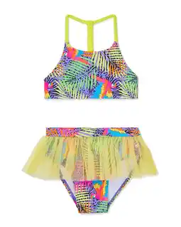 Walmart Flapdoodles girls AOP Halter Tutu 2pc Swimsuit, 3T offer