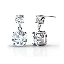 Walmart Cate & Chloe Jasmine 18k White Gold Dangling Stud Earrings with Swarovski Crystals Gift for Women offer