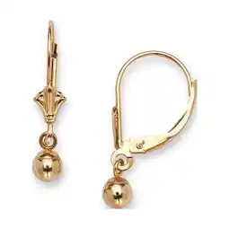 Walmart 14k Yellow Gold Dangling Ball Leverback Earrings For Women and Girls (4 Sizes) Yellow Gold 5 mm offer