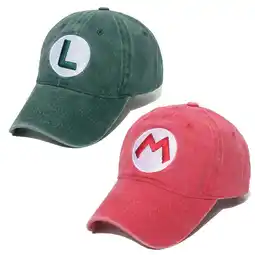 Walmart 2PCS Mario Luigi Brothers Costume Hat Halloween Cosplay Baseball Cap offer