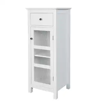 Walmart Teamson Home Bathroom Floor Cabinet Door & Drawer White Connor ELG-579 offer