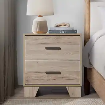 Walmart Castle Place Classic 2 Drawers Nightstand, Light Oak offer