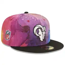 Walmart Men's New Era Pink/Black Los Angeles Rams 2022 NFL Crucial Catch 59FIFTY Fitted Hat offer