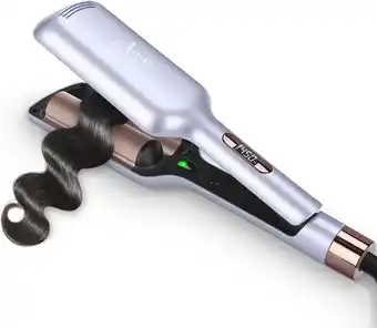 Walmart Aima Beauty 2 Barrel Hair Crimper, 1.25 inch Twins Hair Waver, 15S Heats Up Crimpeing Iron, Purple offer