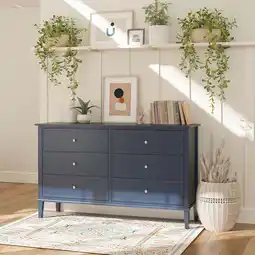 Walmart Desert Fields Eclectic Boho 6-Drawer Dresser, Navy offer