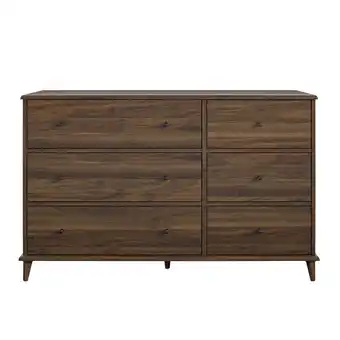 Walmart Farnsworth 6-Drawer Dresser, Walnut offer