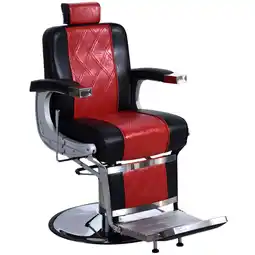 Walmart BarberPub Vintage Hydraulic Pump Reclining Barber Chair, Swivel Styling Salon Chair, Black&Red 3815 offer