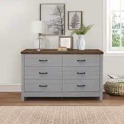 Walmart Lancaster Wood 6 Drawer Dresser, Gray, by Hillsdale Living Essentials offer